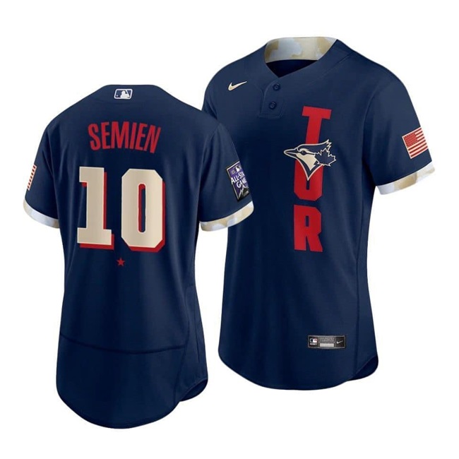 Men's Navy Toronto Blue Jays #10 Marcus Semien 2021 All-Star Flex Base Stitched Baseball Jersey
